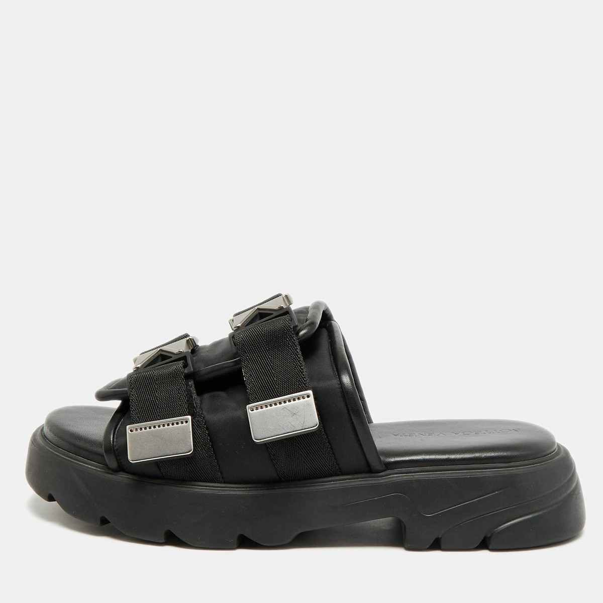 Bottega Veneta Sandals Flash Leather Nylon Bottega Veneta Black Leather Nylon  main image 3