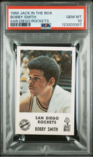 1968 JACK IN THE BOX BOBBY SMITH SAN DIEGO ROCKETS RC ROOKIE PSA 10