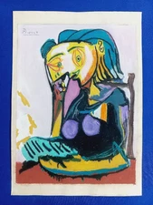 Pablo Picasso Drawing (Handmade) Very well preserved antique paper.