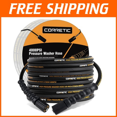 #ad High Pressure 30 FT Rubber Pressure Washer Hose Durable Kink Resistant Design $75.19