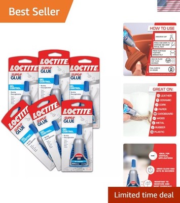 Loctite Super Glue Gel Control - Fast Drying & Precision Clear Adhesive, 6 Pack