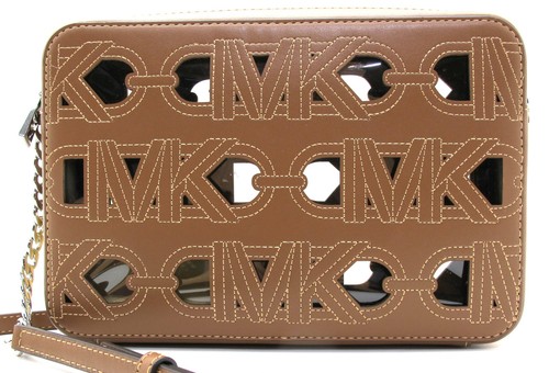 Nuevo con etiquetas Auténtico MICHAEL KORS JET SET Lg East West Cuero Bandolera Equipaje/Plateado - Imagen 2 de 7