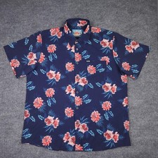 Dixxon Flannel Company Shirt Mens 2XL Blue Cayman Floral Hawaiian Button Up