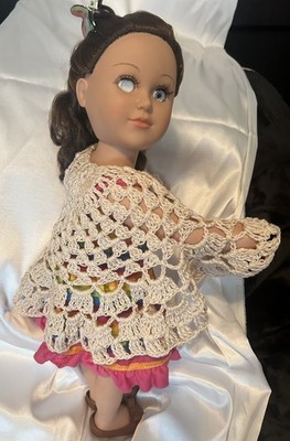 OOAK American Girl Crocheted Shawl 18'' Doll Large doll Teddy Bear no dolls