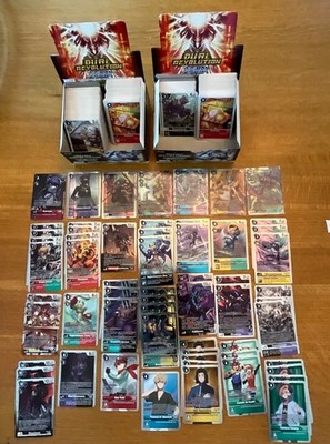 2x Digimon BT-25 DUAL REVOLUTION Open Booster Box 486 Cards 6-SR/53/1-Topper NEW