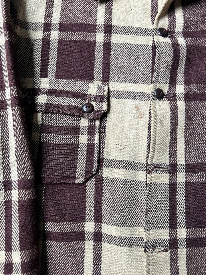 Vintage 1960s Wool Plaid Flannel - Image 4 of 4