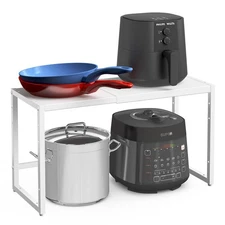 Expandable Kitchen Storage Shelves,110LBS Heavy Duty Metal Shelving Units and...