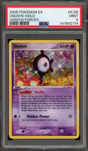 Pokemon Unown EX Unseen Forces Holo Rare #K/28 PSA 9 Mint