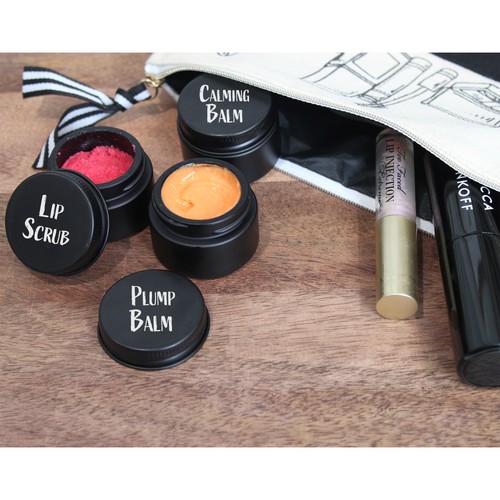 Black Mini Glass Balm Jars 24pk, 15ml/1/2oz; Little Cosmetic Jars w/ Metal Lids - Picture 2 of 9