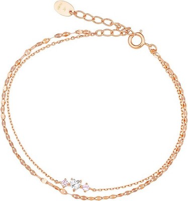 4  Silver Bracelet  Pink Gold (112214131905)
