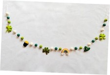 St. Patrick's Day Felt Ball Garlands with Shamrock - St. Patrick's Day Orange