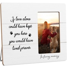 Dog Memorial Picture Frame, Sympathy Gifts for Loss of Dog, Pet Memory Wooden...