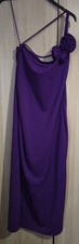 Mango Asymmetrical Purple Maxi flower Evening Party Summer dress Sz 14 Bnwt