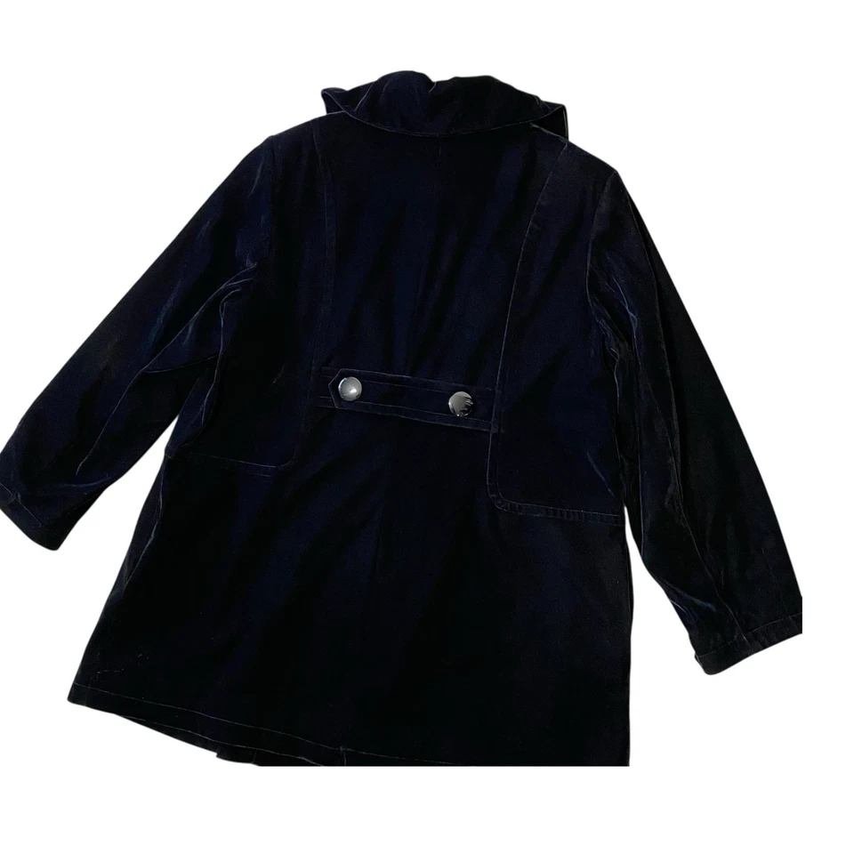 Abrigo Chaqueta Terciopelo DE COLECCIÓN 2XL Negro Cuello Peter Pan Cachicho Formal Vacaciones Foto 4 de 4