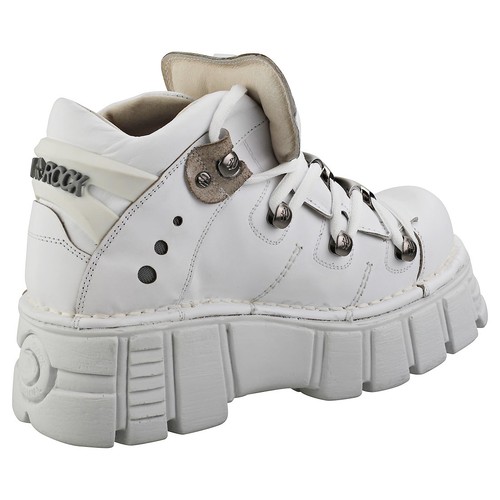 New Rock M106N-C27 Scarpe Platform in Pelle Bianca Unisex - 41 EU - Foto 2 di 8