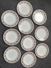 Set of 9 Vintage Pyrex Corning Tableware Copper Filigree Plate #703-32. 9”