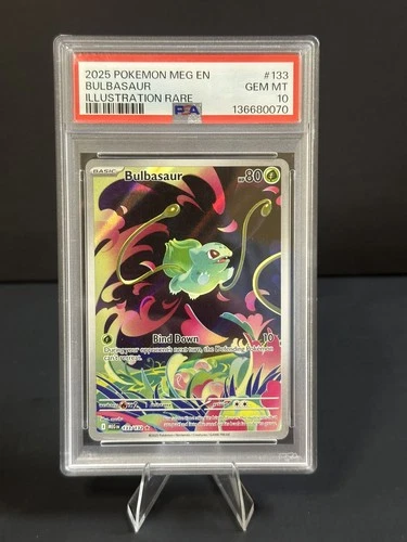 2025 POKEMON MEG EN-MEGA EVOLUTION ILLUSTRATION RARE #133 BULBASAUR PSA 10