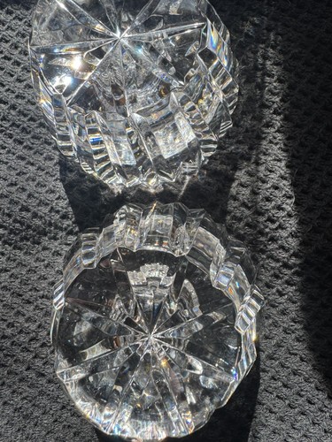 Vintage Waterford Crystal - Pair of Round Candle Holders Signed Waterford 2 In. - Picture 6 of 7