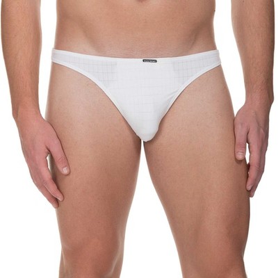 bruno banani string herren unterhose CHECK LINE 2.0 weiß Gr. L/6
