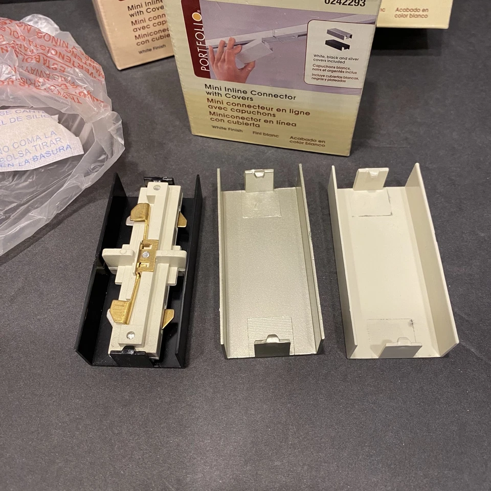 (3) Portafolio Mini conectores en línea con 3 cubiertas 0242293 NUEVO BLANCO/NEGRO/PLATEADO Foto 4 de 4
