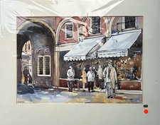 Original Painting ROSALIND RIDLEY Ink and Watercolour Signed Dated 2006 Venice