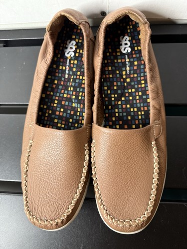 SAS Sunny Leather Loafer Moccasin EMAX Tripads Comfort Tan Shoe Womens 12 - Picture 4 of 7