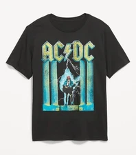 New AC DC ACDC Angus Lightning Men's Medium Rock n Roll Soft Black Tee Shirt