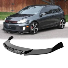Car Front Bumper Lip Splitter Spoiler Body Kits Gloss Black For VW Golf MK6 GTI