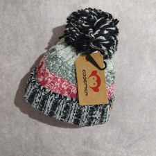 Appaman Melody Navy Black Red Pom Pom Beanie Hat YOUTH Small 6-18 months