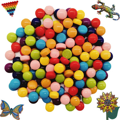 12Mm round Mosaic Tiles for Crafts, 7Oz Assorted Colors Glass Mosaic Pieces