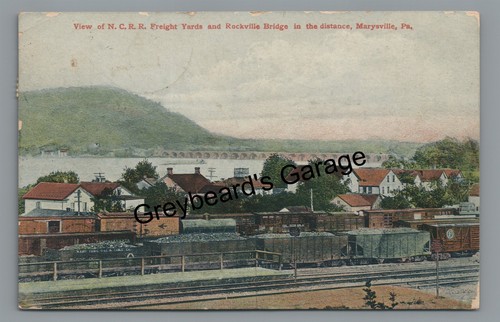 NCRR Railroad Train Yards MARYSVILLE PA Perry County 1910 Pennsylvania Postcard