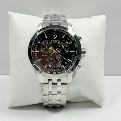 Tissot PRC 200 T114.417.11.057.00 Chronograph Black Dial Stainless Men's Watch