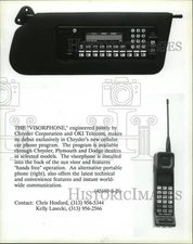 1991 Press Photo The Visorphone engineered jointly by Chrysler & OKI Telecom