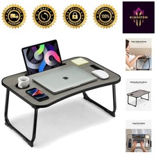Spacious Foldable Bed Desk with Anti-Slip Legs  Carry Handle - Versatile Use