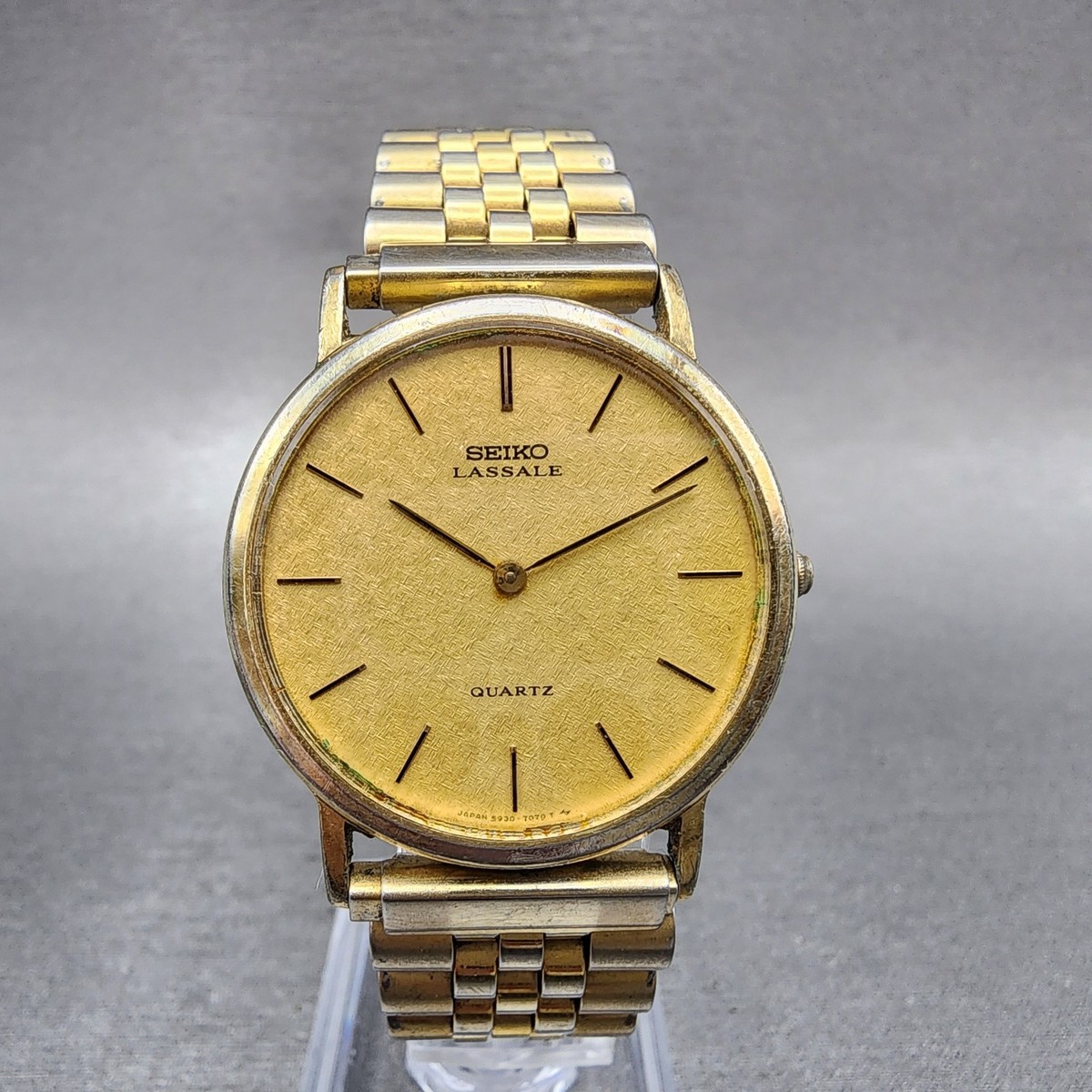 LASSALE SEIKO ③ Seiko Lassale Watch Men 32mm Champagne Dial Gold Tone Round
