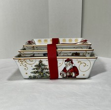 Williams Sonoma Twas the Night Before Christmas Baker Dish Set Of 3, NEW
