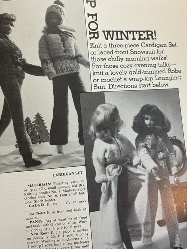 Vintage CROCHET KNIT Fashion Doll Barbie Size 1982 PATTERNS McCall’s t2000 - Picture 3 of 8