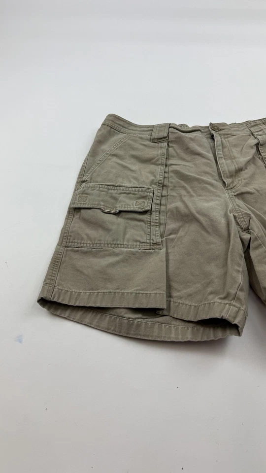 L.L. Pantalones Cortos Bean Cargo Para Hombres 40 Caqui Cintura Cómoda Algodón Bolsillos Carga Senderismo Foto 2 de 4