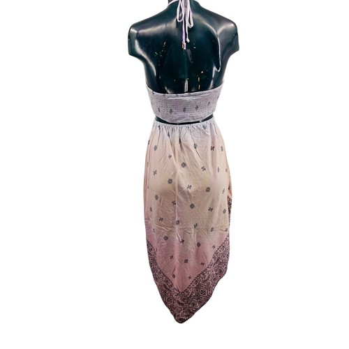 SURF GYPSY Hand Dyed Ombre Cutout Halter Dress Paisley Bandana Print Size M 3384 - Picture 5 of 13