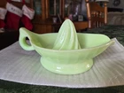 Original Jeanette Jadite Green Glass Reamer Manual Juicer with Loop Handle