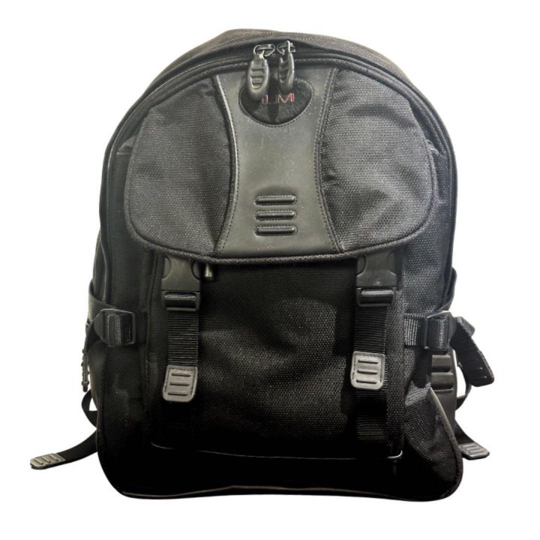 TUMI Black Nylon Backpack 17.7x13x5 Used with Cushioned Straps