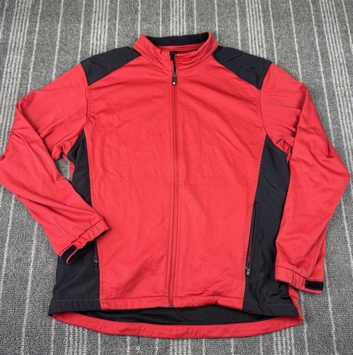 Footjoy Jacket Mens Large Red 2 Toned DryJoys Rain Windbreaker Full Zip Golf