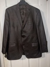 NWOT Michael Kors Mens Cotton Poly Sport Coat Blazer 46 L Dark Chocolate Brown