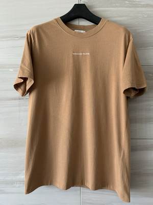 Sandro Paris Brown T Shirt Center Embroidered Logo Mens Medium