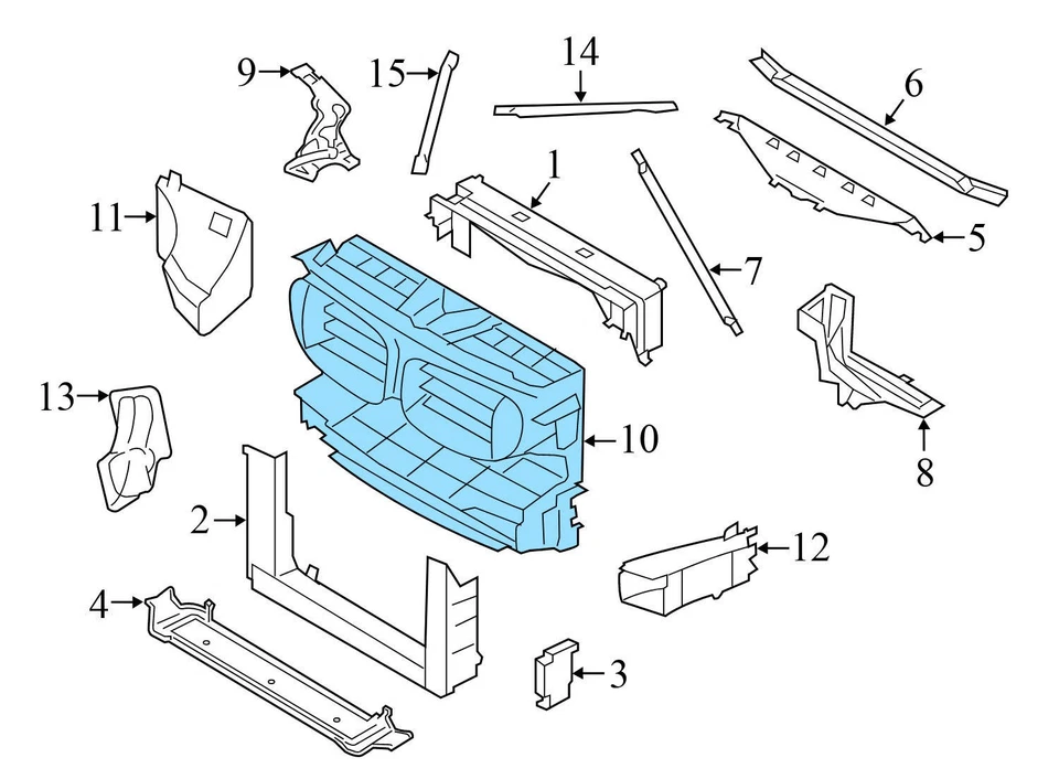 2015 BMW 740LD XDRIVE - Radiator AIR DUCT Grille 7183854 - Image 3 of 4