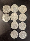 1965-1969 Kennedy 40% Silver Half Dollars Beautiful Lot Of 10