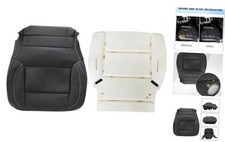 Black Perforated Driver Side Bottom Leather Replacement Seat Cover  Seat