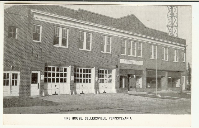 Sellersville PA Pennsylvania Bucks County Fire House Postcard Sellersville PA Pennsylvania Bucks County Fire House Postcard