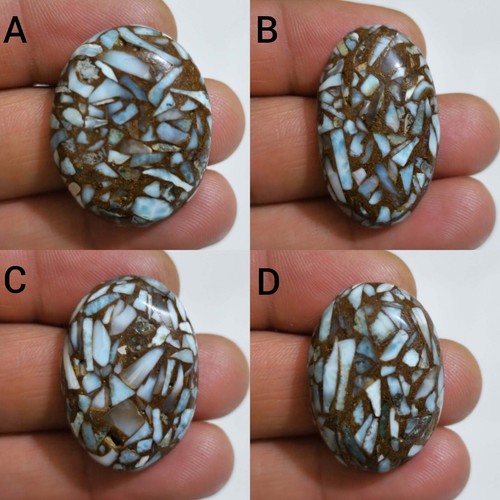 Fantastic Copper Larimar Oval Shape Cabochon Loose Gemstone Jewelry For Making - Picture 9 of 13