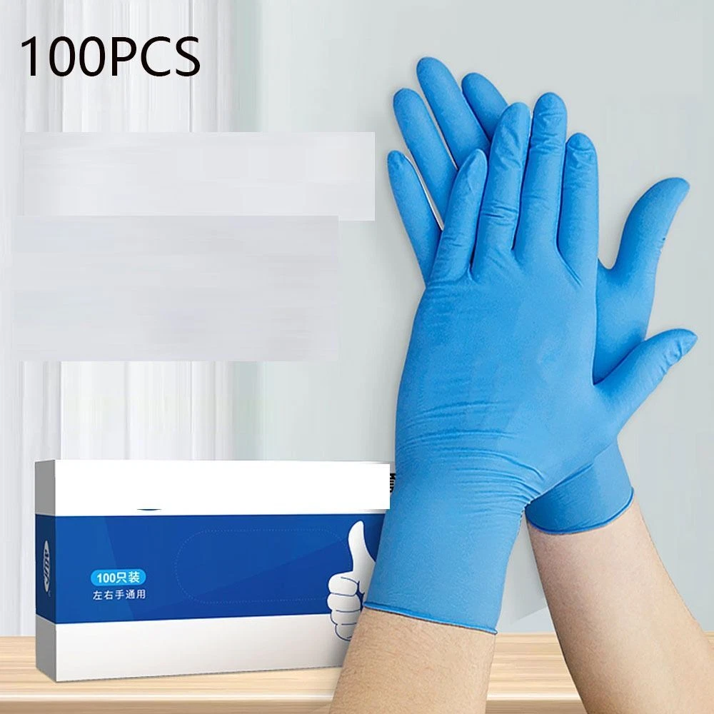 100PCS One Size Glove Blue Works Gloves Comfortable Disposable